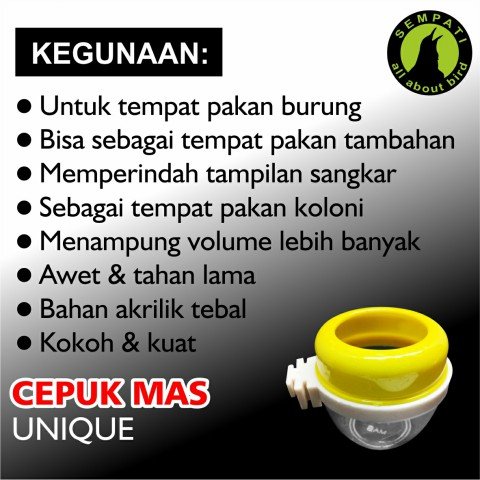 Cepuk Pakan/Minum Plastik Mas - Gambar 2
