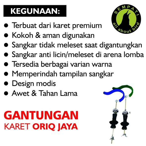 Gantungan Sangkar Karet Anti Slip Oriq Jaya - Gambar 2