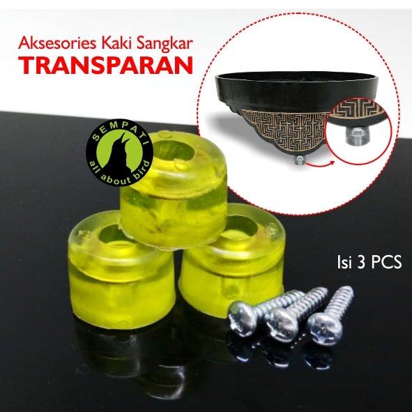Aksesoris Kaki Sangkar Transparan – Isi 3 Mute
