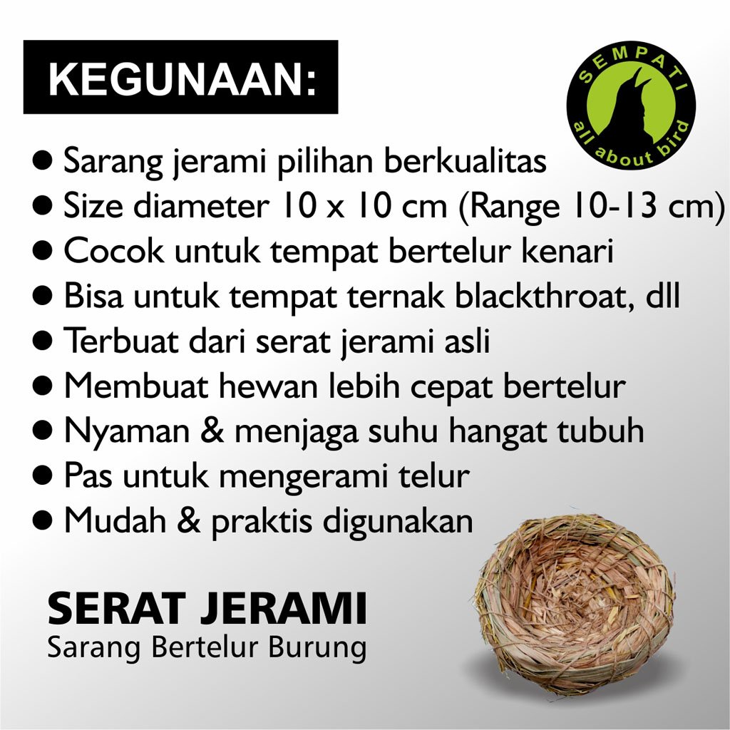 Sarang Jerami (Tarangan) Kecil – Kenari, Finch, Anis - Gambar 5