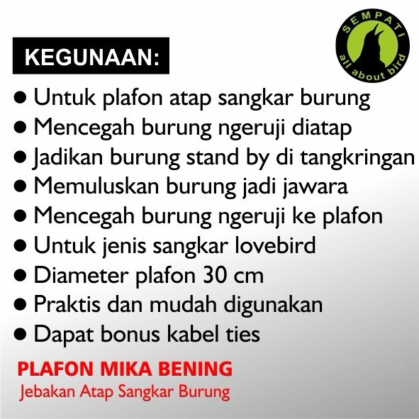 Jebakan Atap Sangkar Lovebird Akrilik Jala - Gambar 2