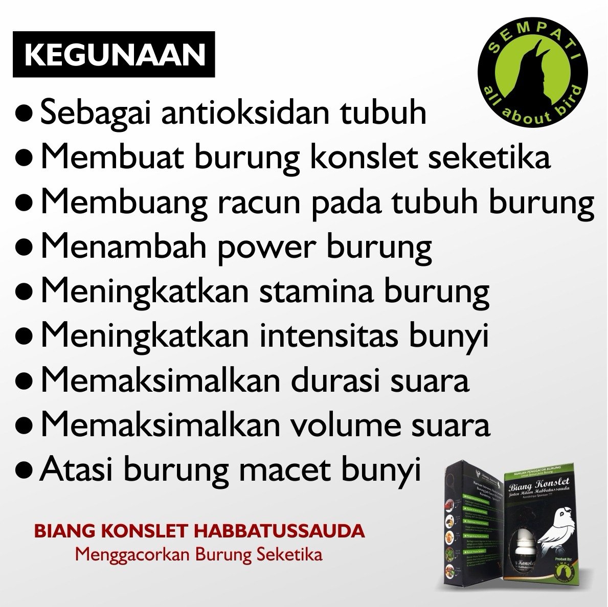 Biang Konslet Sempati 8 ml – Jinten Hitam, Ramuan Gacor - Gambar 4